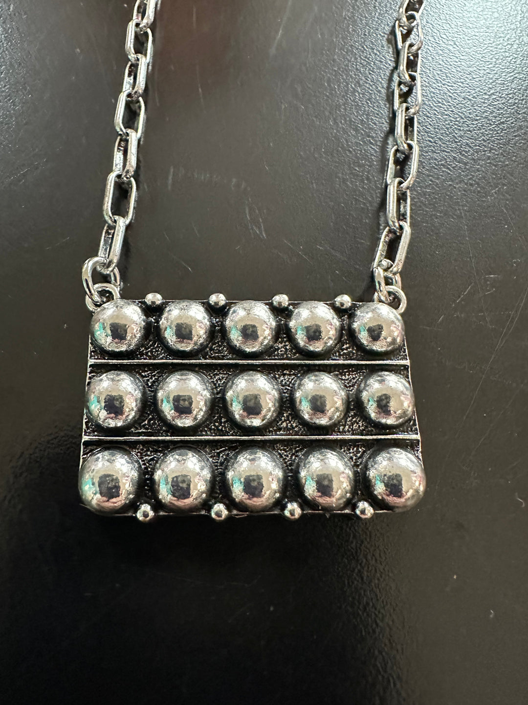 Rectangle Ball Necklace