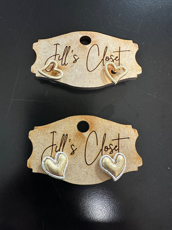 Small Heart Stud Earrings