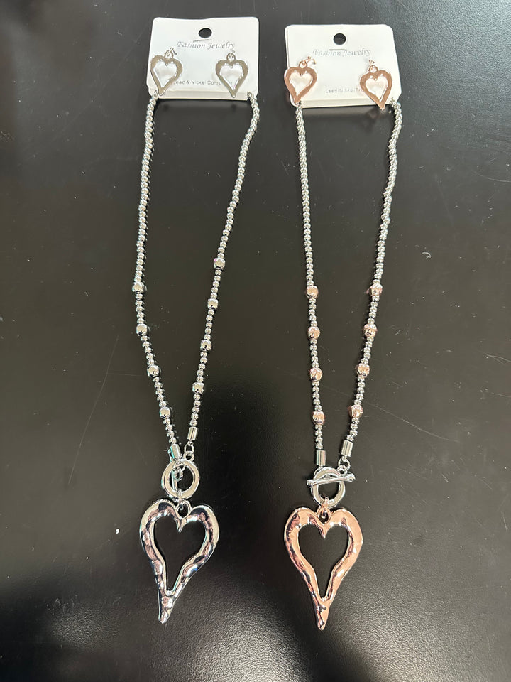 Heart Necklace & Earring Set