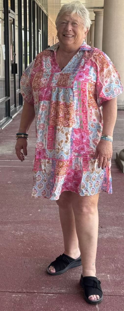Spring Pinks & Greens Dress