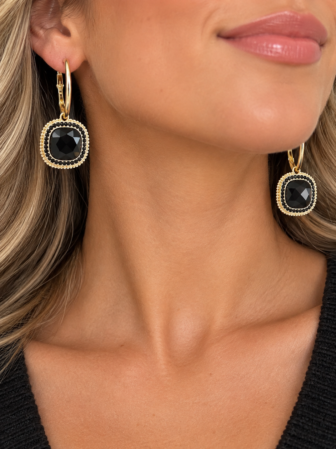Lg. Pendant Hoop Earrings