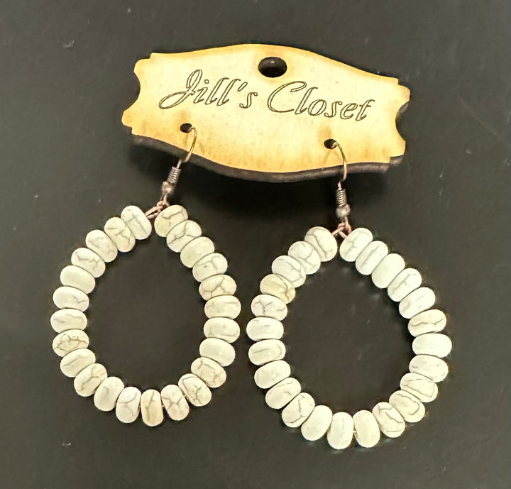 Bone Hoop Fishhook Earrings