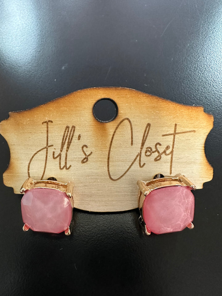 Lg Square Stud Earrings