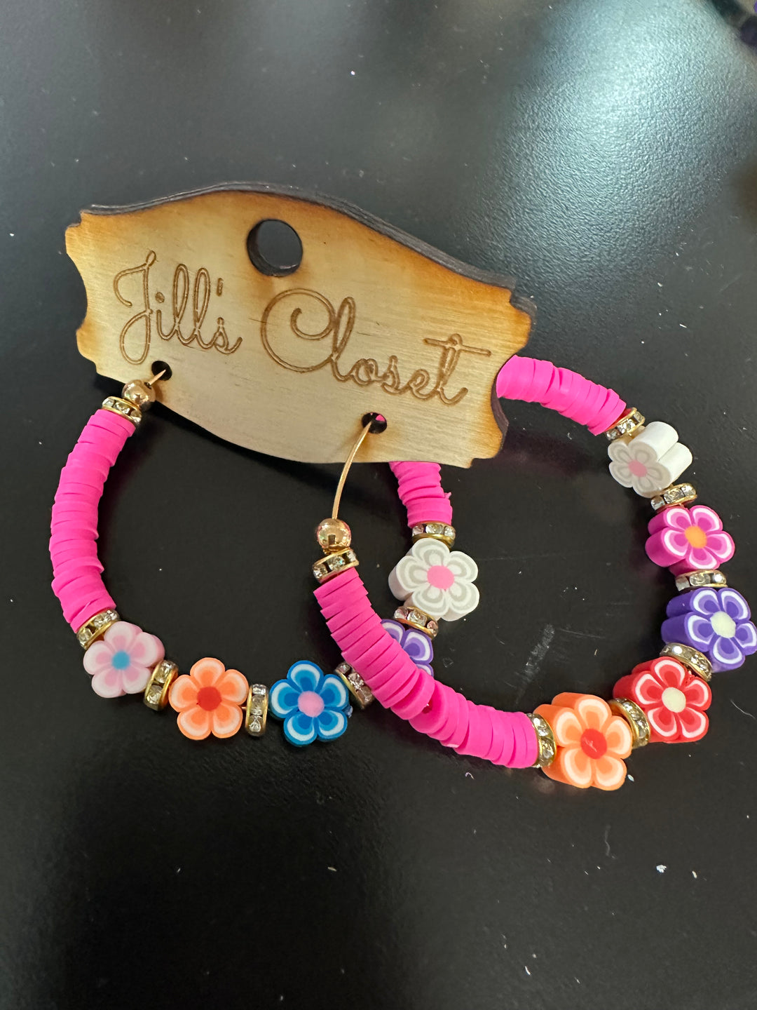 Flower Hoop Earrings