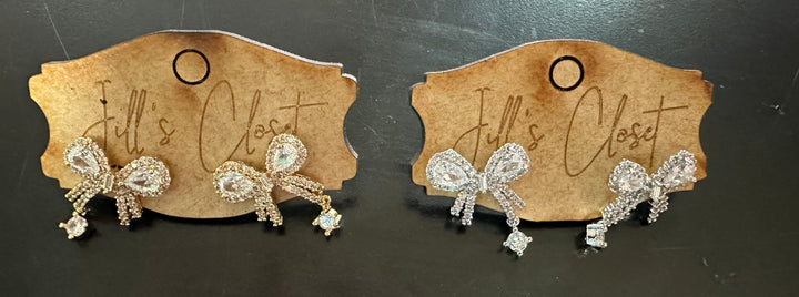 Blinged Bow Stud Earrings