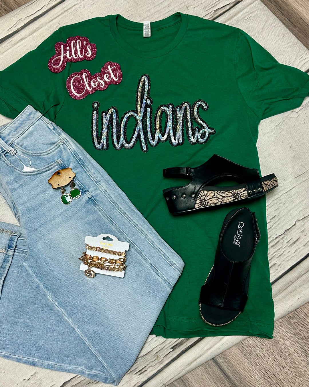 Sequin Script School Mascots Tee