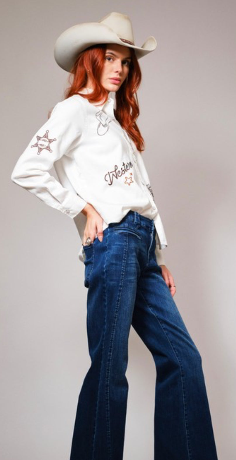 Embroidered Western Motif Shirt