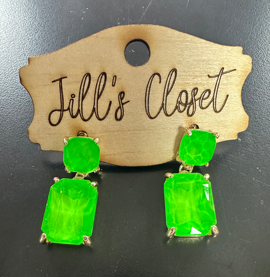 Sherbet Faceted Stone Earrings