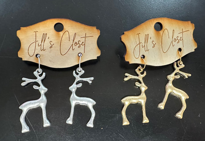 Reindeer Pendant Necklace or Earrings