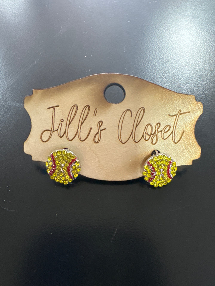 Baseball or Softball Bling Earrings