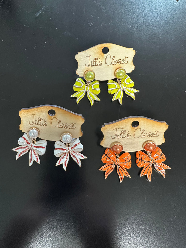Sports Stud Bow Earrings