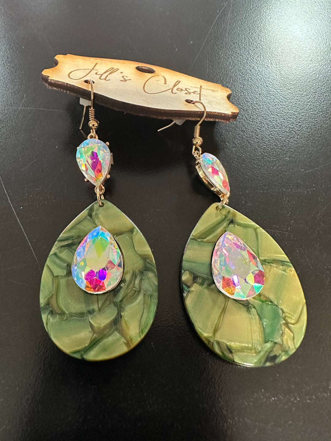 Teardrop Iridescent Earrings