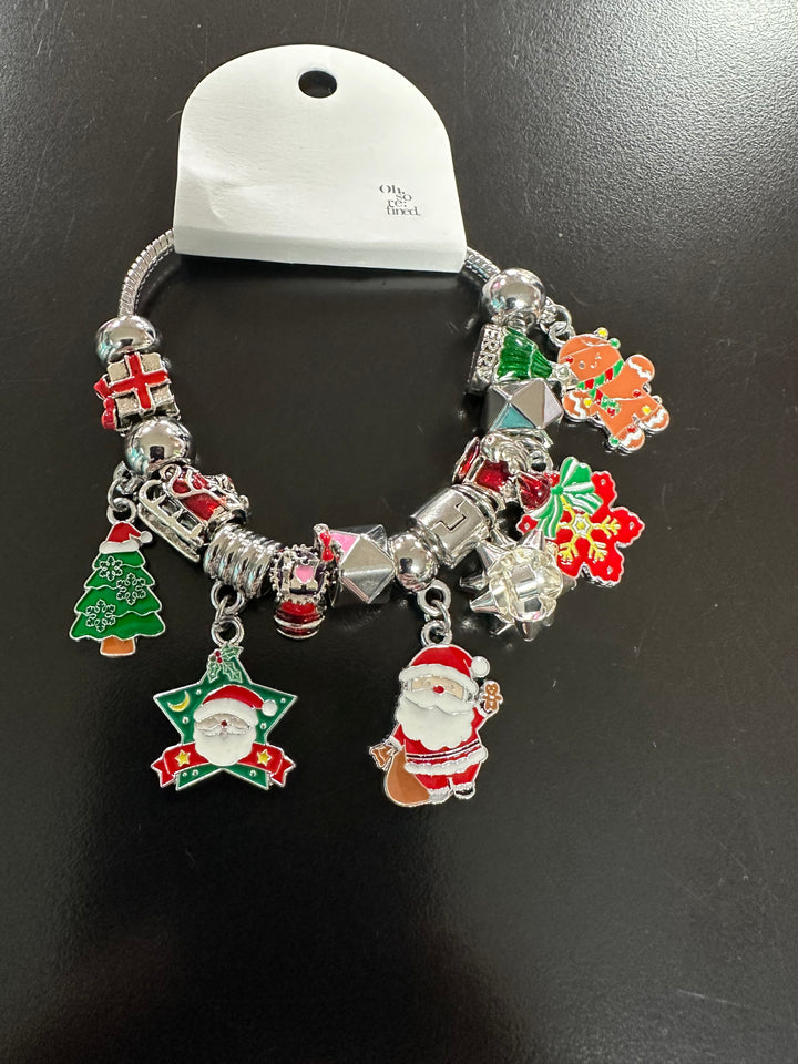 Christmas Enameled Charm Bracelet