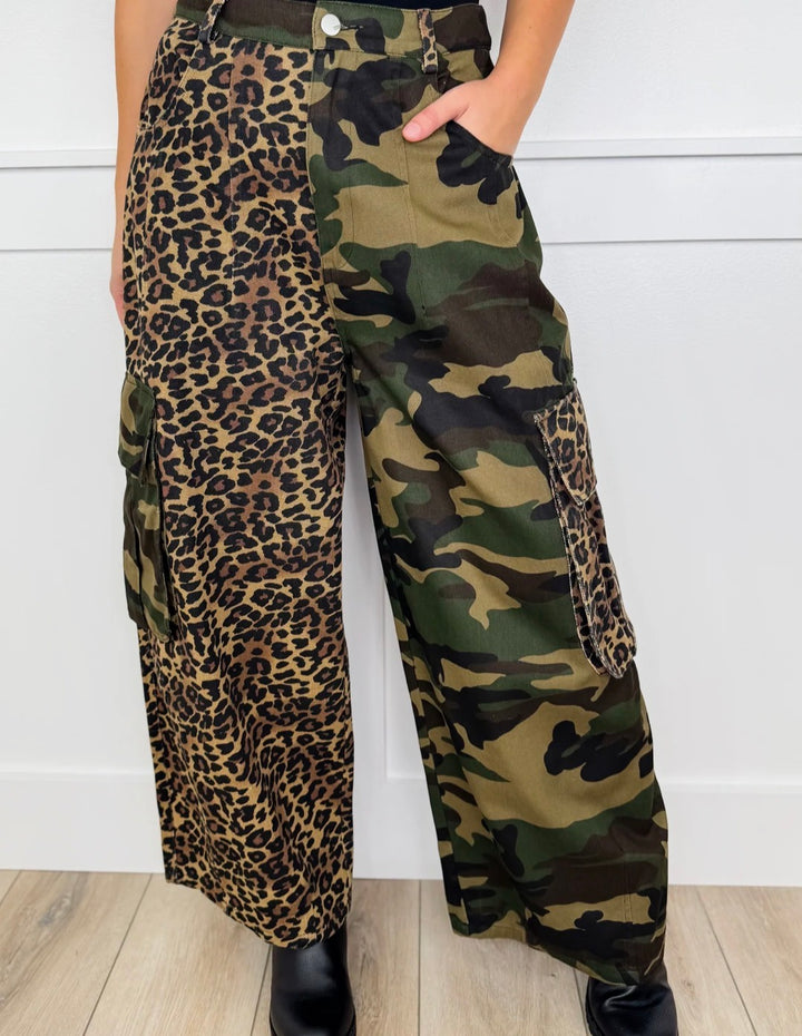 Camo & Leopard Cargo Jeans