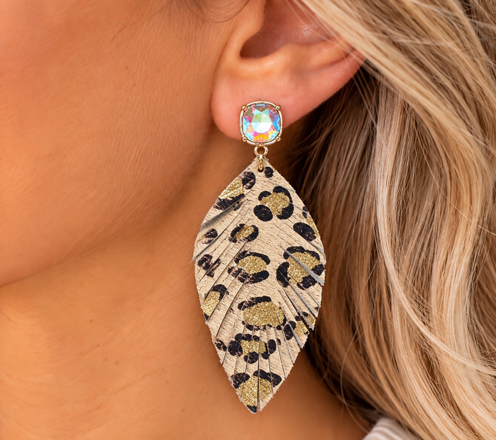Leather Bling Earrings