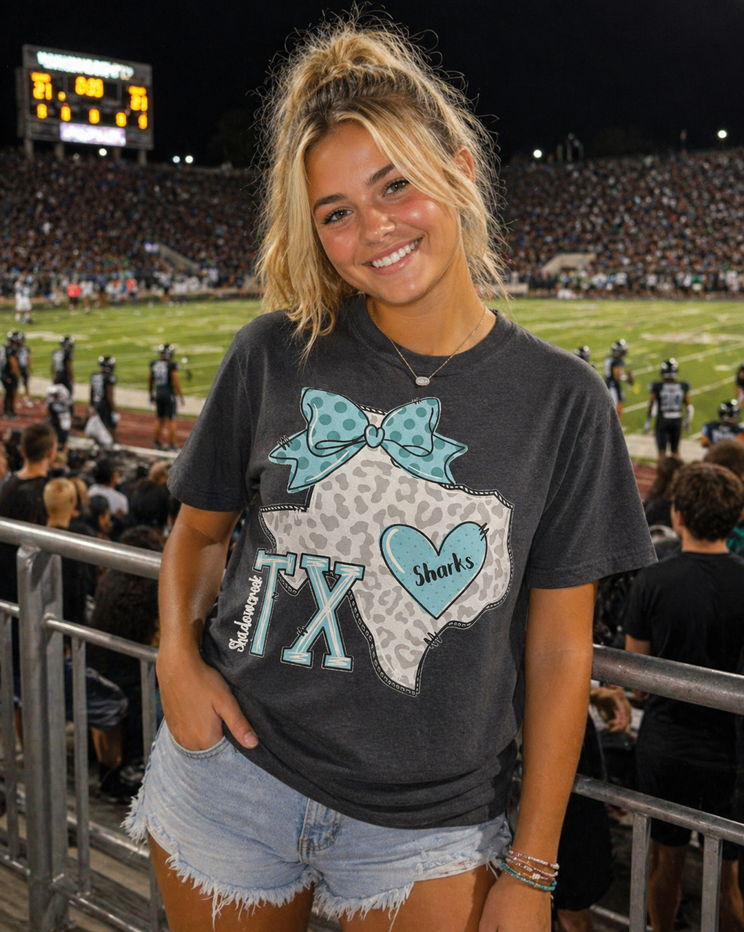 TX Doodle Shadow Creek Sharks Tee
