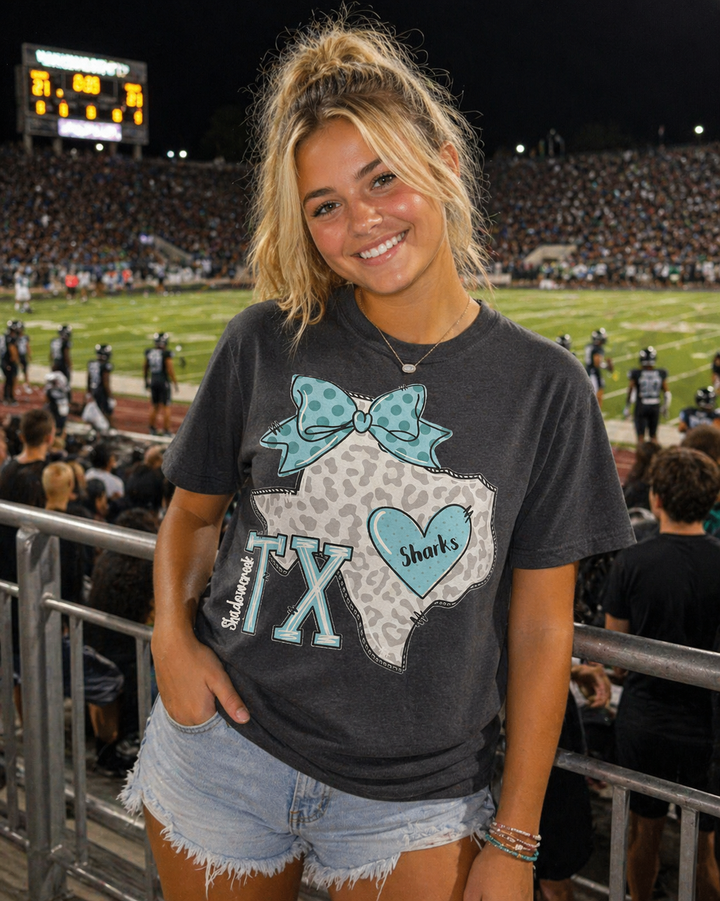 TX Doodle Shadow Creek Sharks Tee