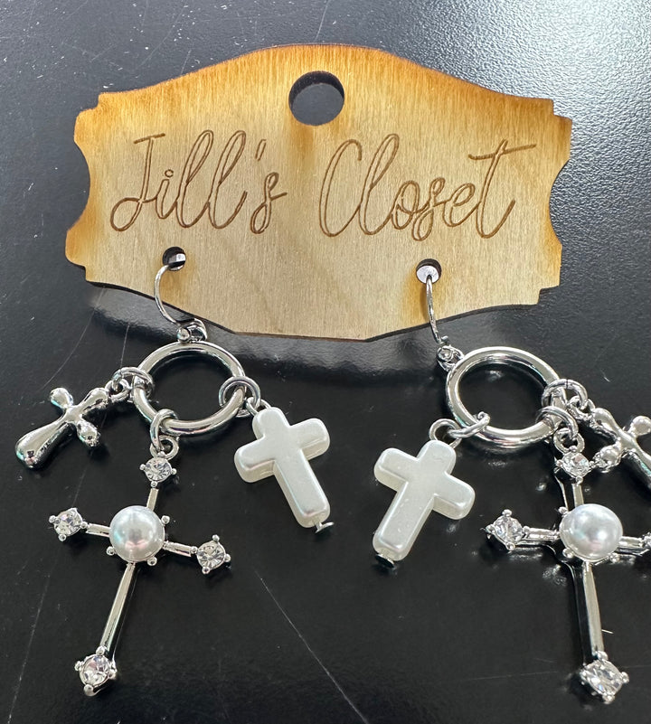 Cross Charm Earrings