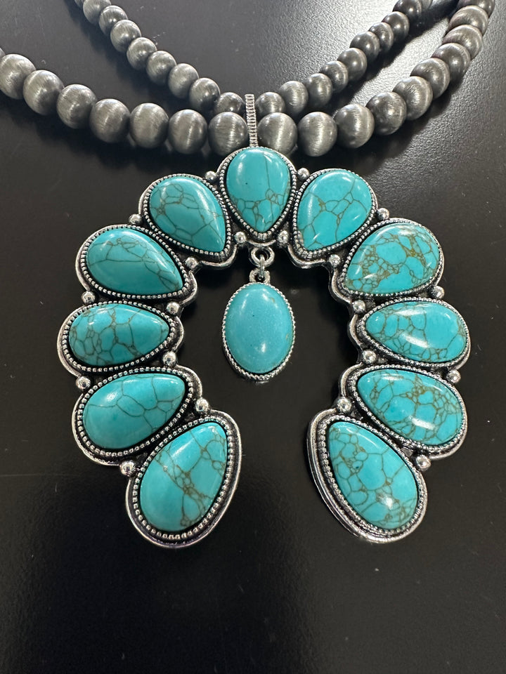 Turquoise Naja & Navajo Pearls