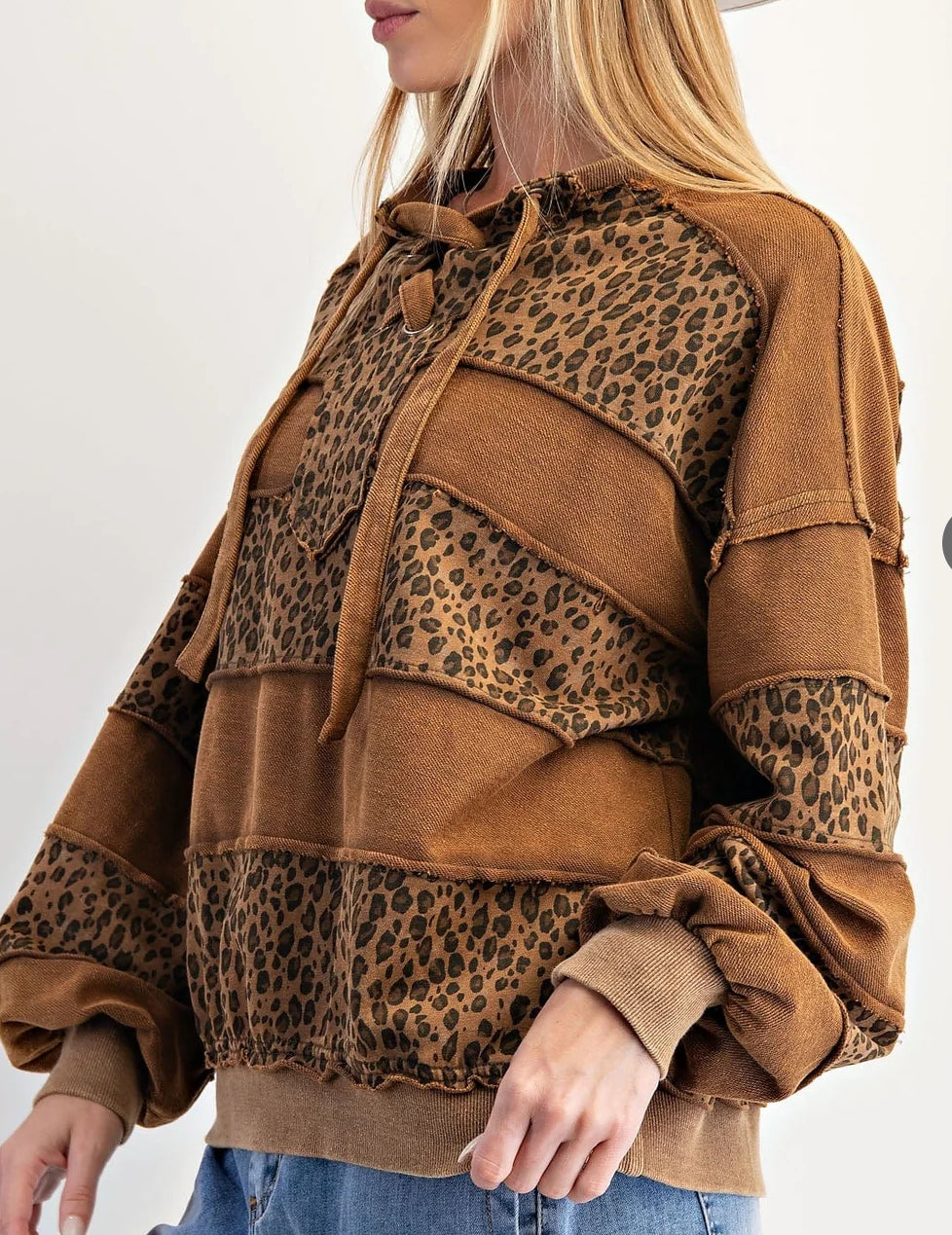 Animal Print Striped Sweatshirt