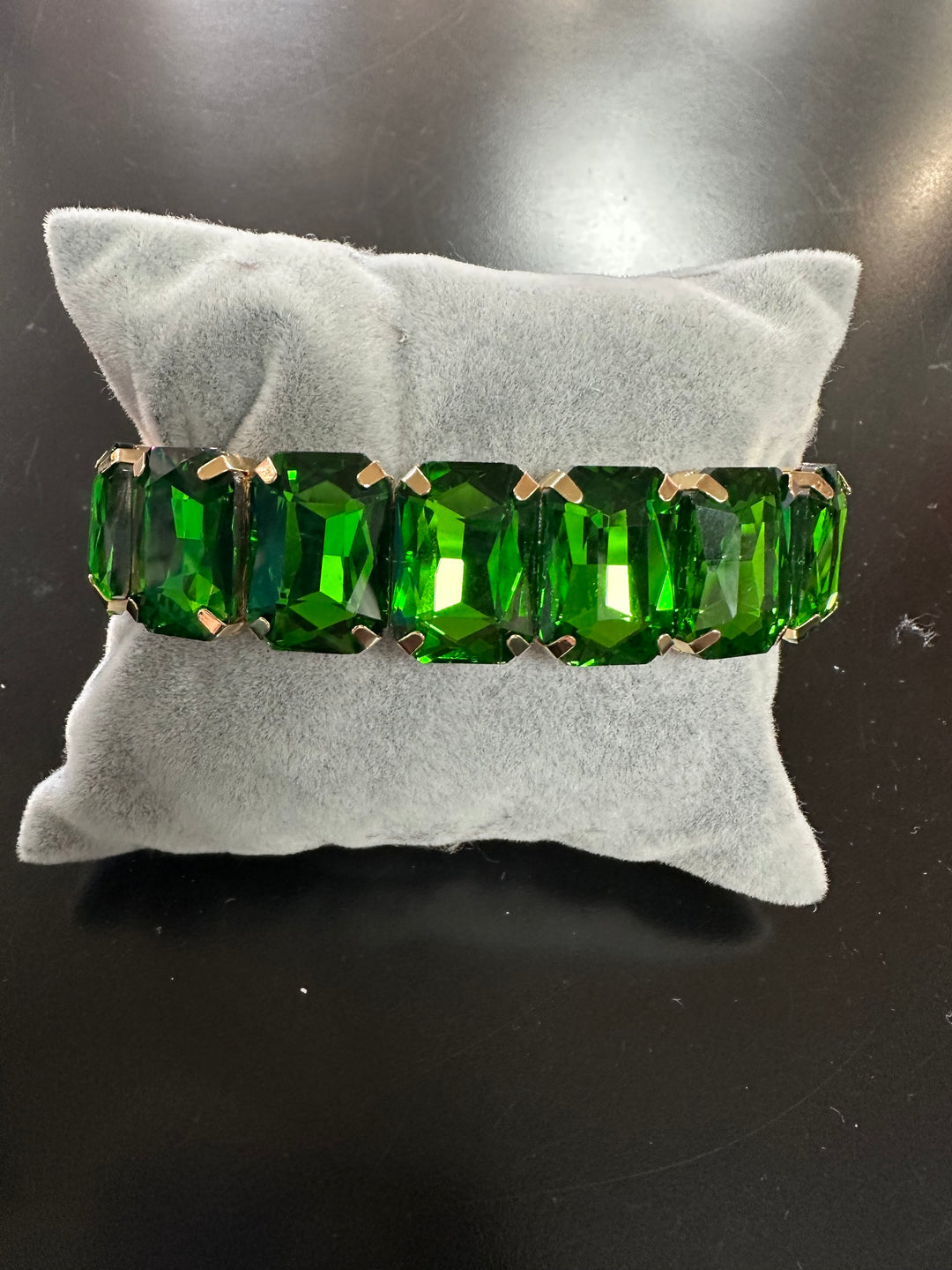 Rectangle Faceted Jeweltone Bracelet