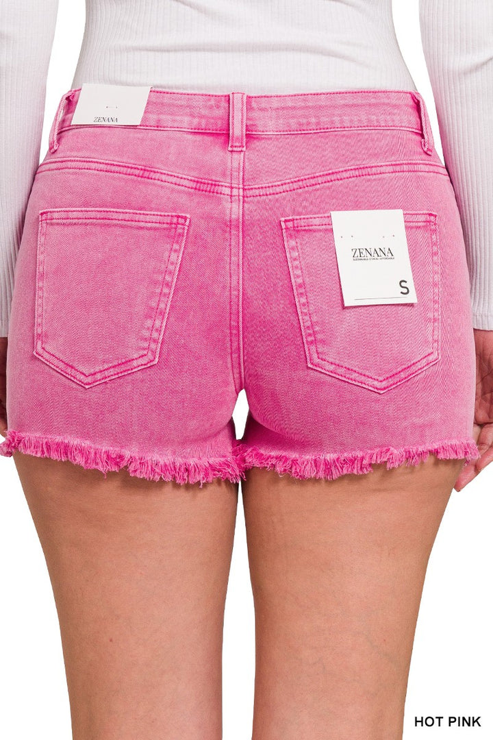 Acid Wash Frayed shorts