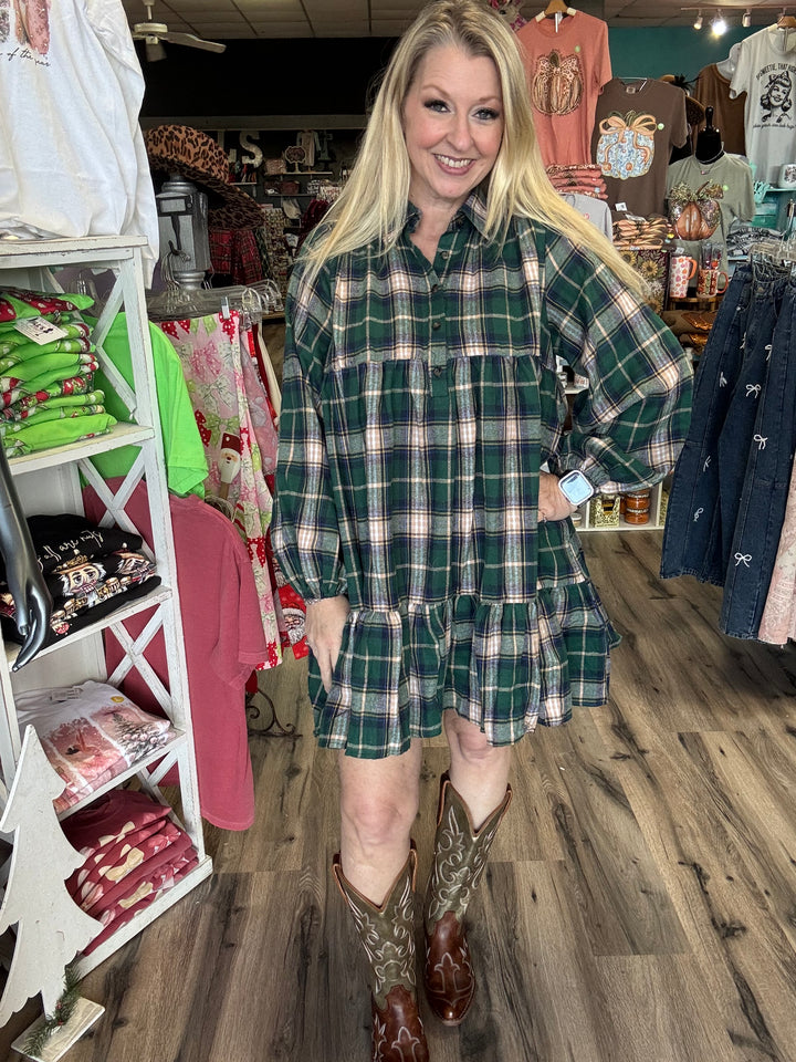 Cozy Flannel Plaid Dress