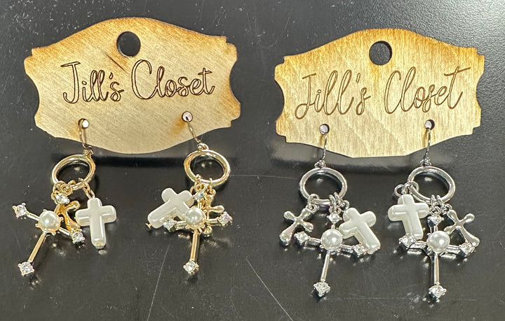Cross Charm Earrings
