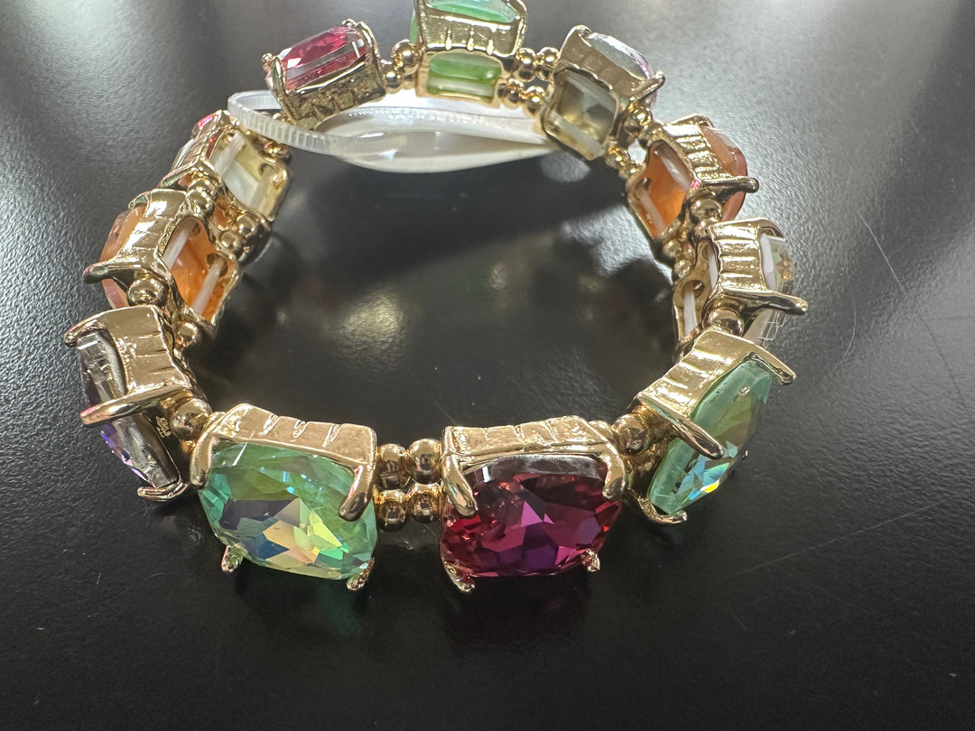 Square Faceted Stone Bracelets