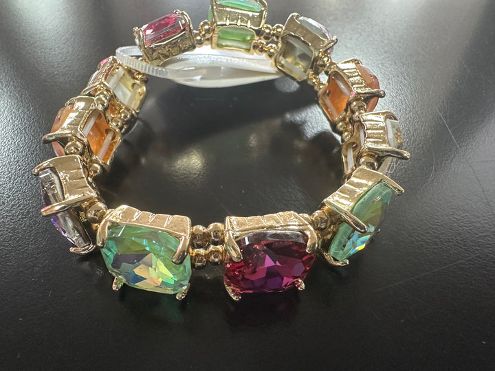 Square Faceted Stone Bracelets