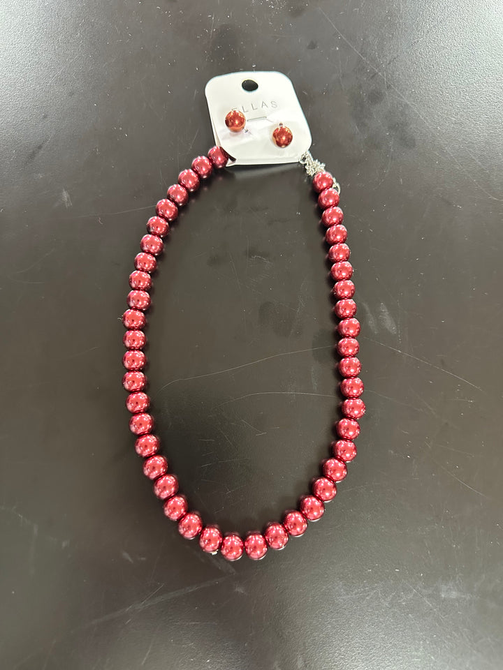 Colored Pearls Necklace & Earrings set