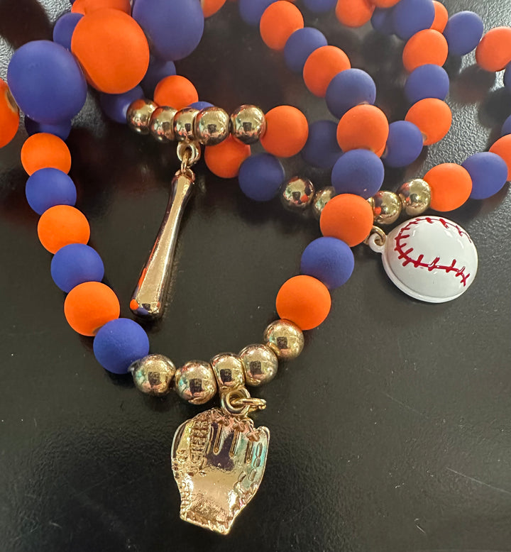 Stacked Baseball Bracelet Set