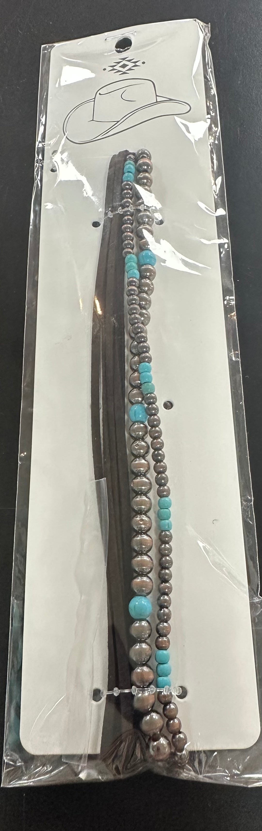 Silver Pearls & Turquoise Hatband