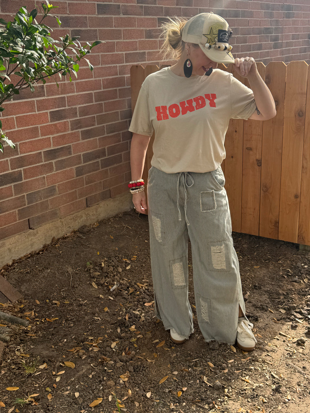 Distressed Howdy Cowgirl Graphic Tee