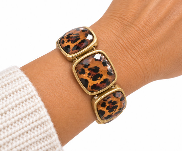 Faceted Leopard Bracelet