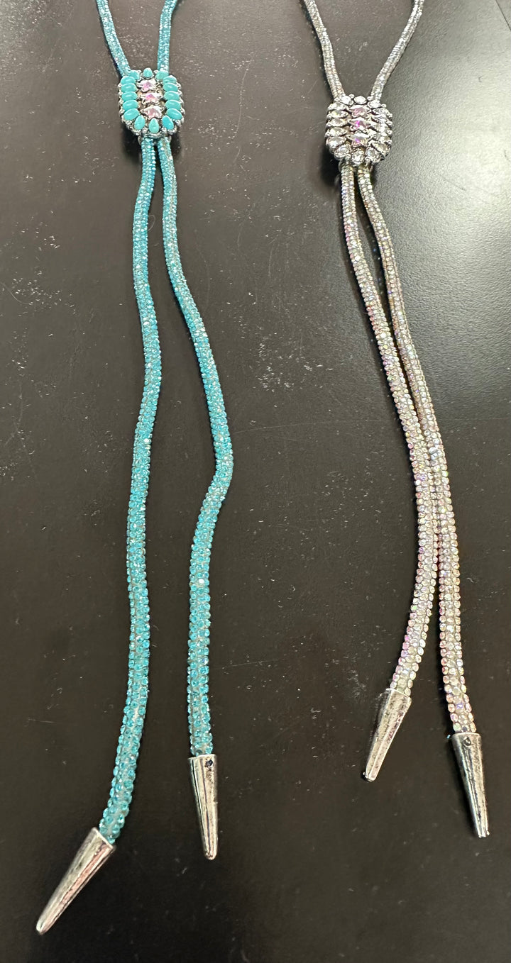 Bling Bolo Tie Necklace