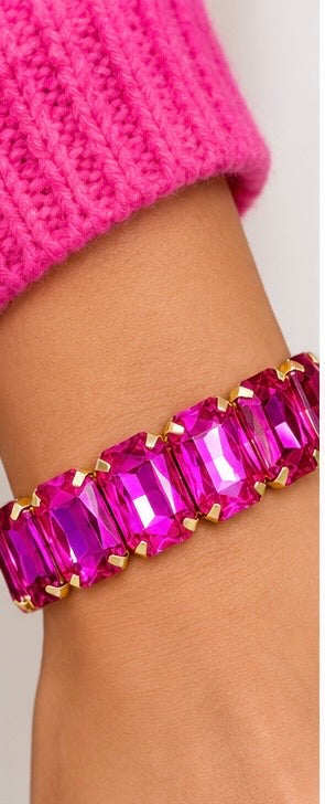 Rectangle Faceted Jeweltone Bracelet