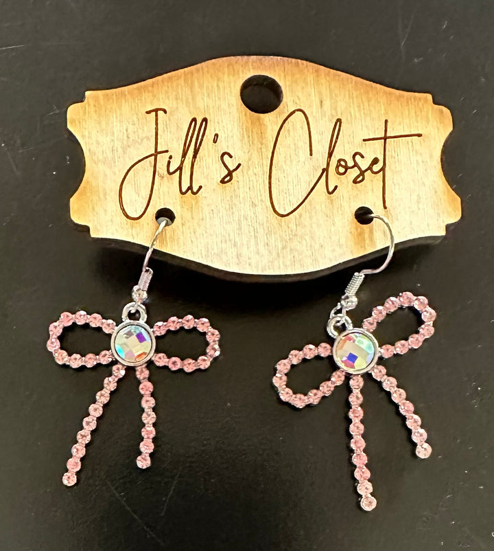Rhinestone Bow Earrings