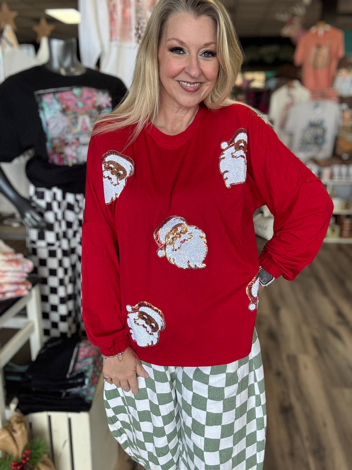 Santa in Sequins Top