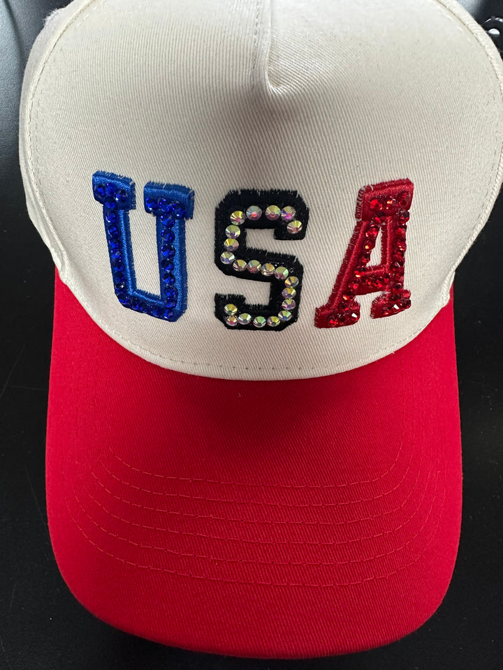 Mama or USA Blinged Trucker Hat