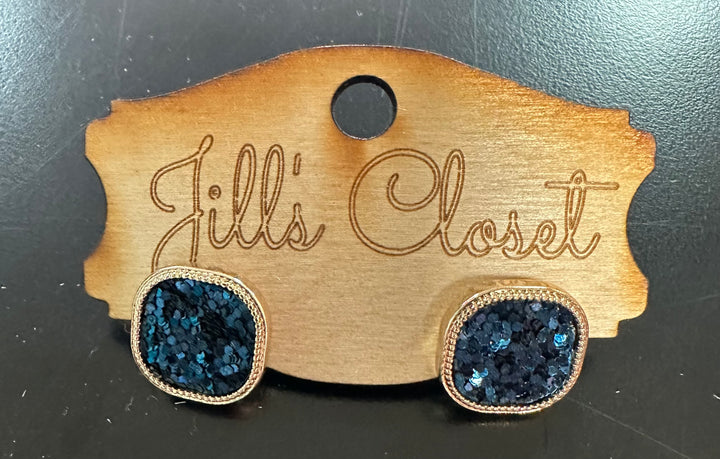 Square Sequin Stud Earrings