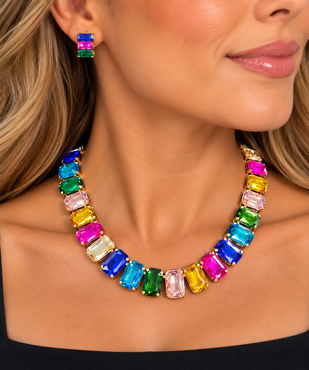 Rectangle Stone Necklace Set or Bracelet