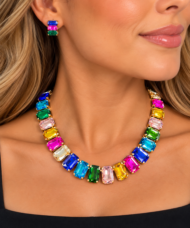 Rectangle Stone Necklace Set or Bracelet