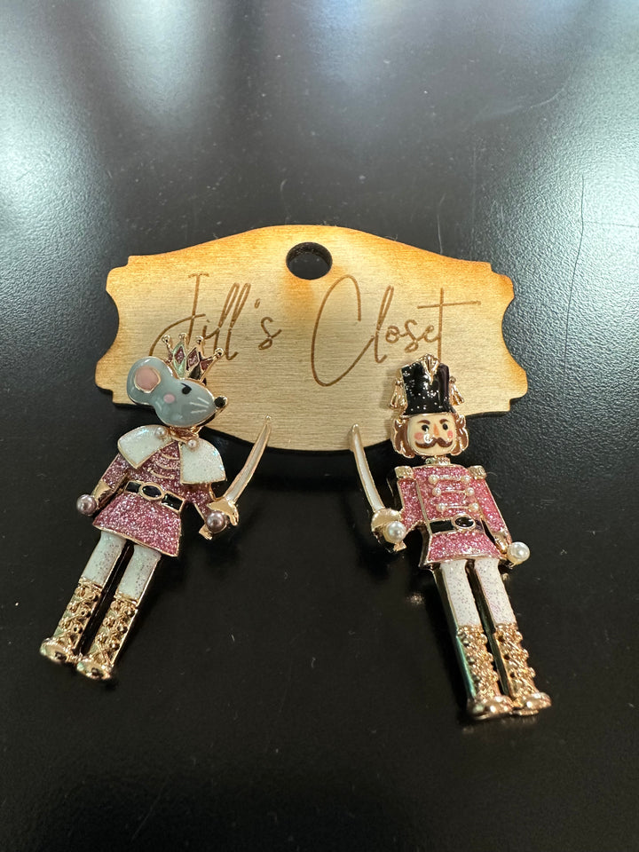 Enameled Nutcracker Earrings