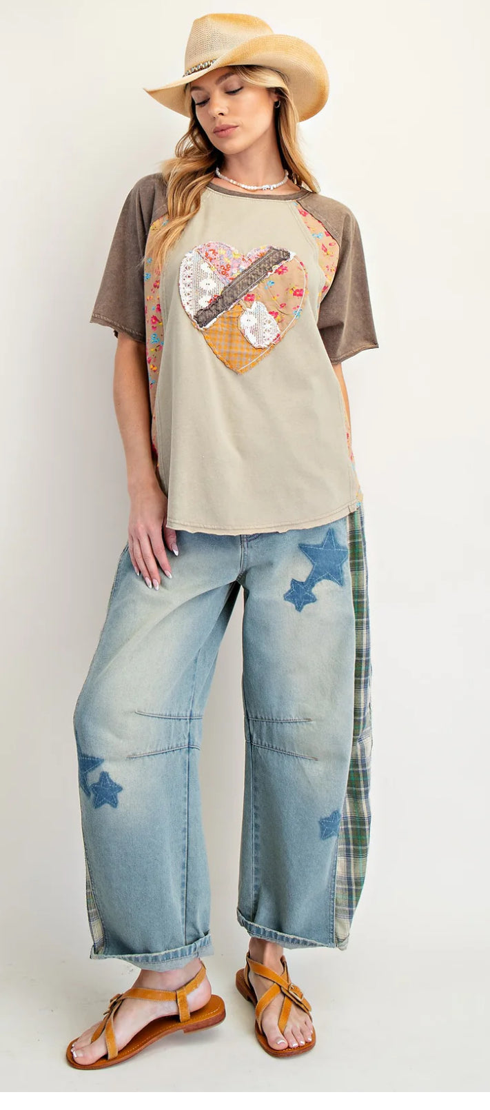 Vintage Calico Heart Top