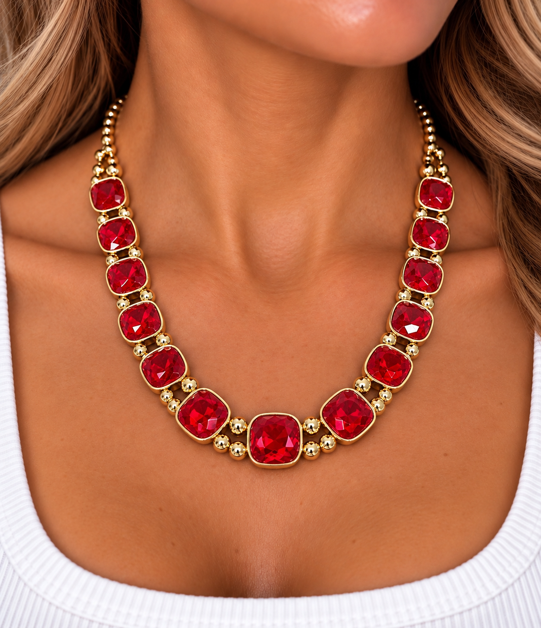 Extra Bling Faceted Stone Necklace