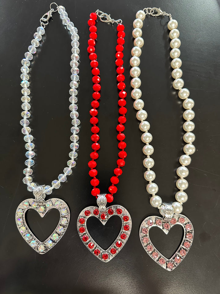 Rhinestone Heart Necklace