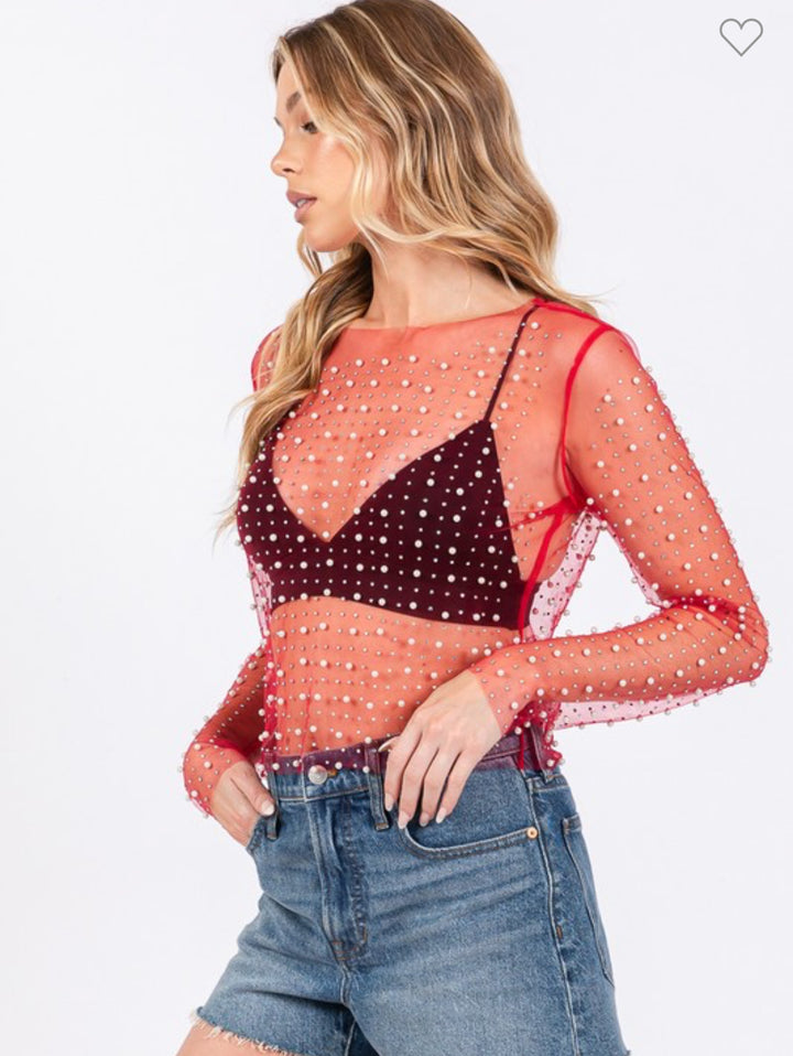 Glam Vibes Sheer Top