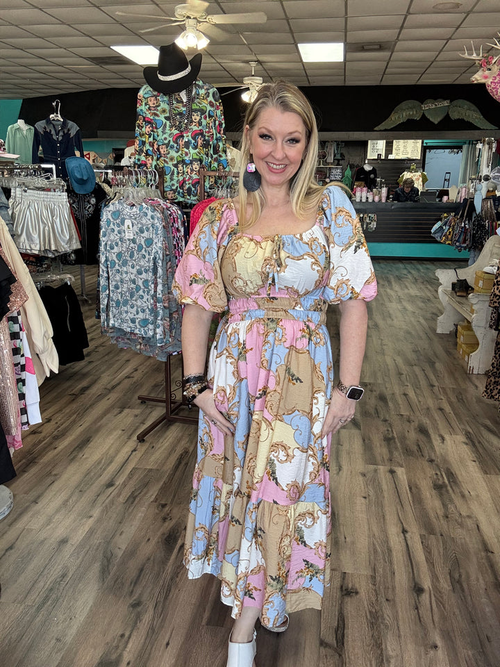 Royal looks maxi dress