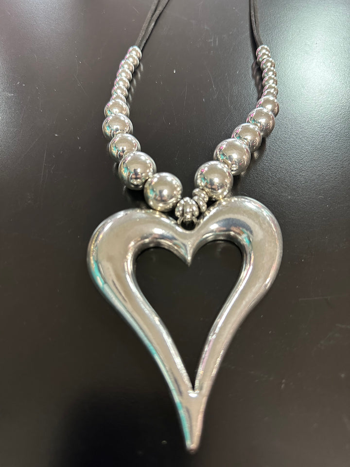 Beads & Heart Pendant Necklace